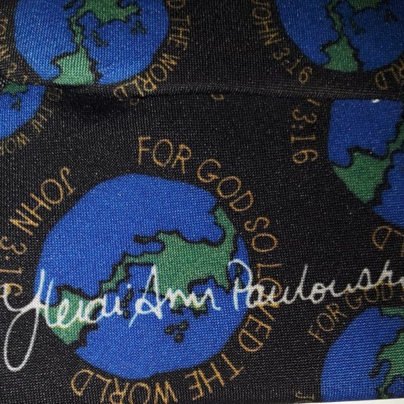 FOR GOD SO LOVED THE WORLD NECKTIE - WALNUT RIDGE TIE - BY HEIDI ANN PAULOWSKI - Picture 4 of 4